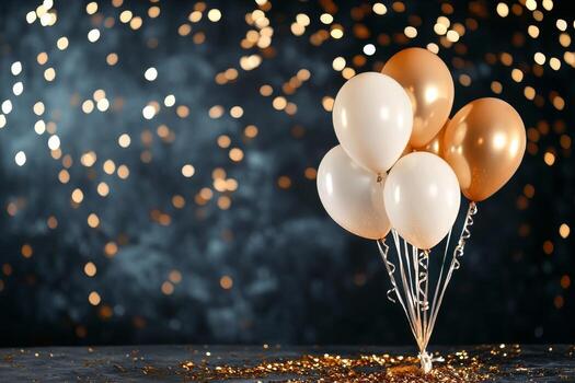 Balloons and Confetti Create a Festive Atmosphere for a Celebration Event at Night photo