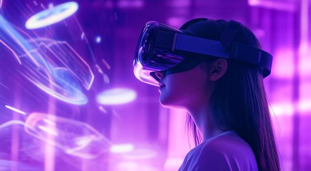 Engaging in Virtual Reality Exploration With Vibrant Visuals and Immersive Technology photo