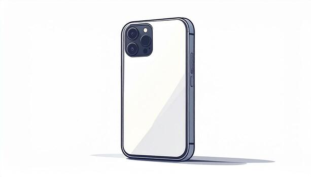 Sleek Smartphone Mockup with Triple Camera System Isolated on White Background Modern Tech Gadget Design photo