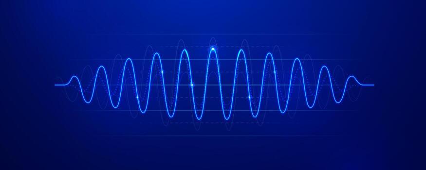 Blue digital waveform graphic vector