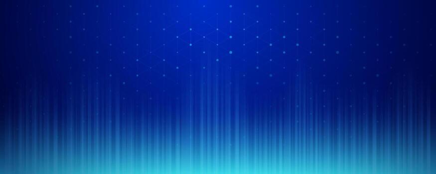 azul tecnología antecedentes con brillante vertical líneas y conectado puntos vector