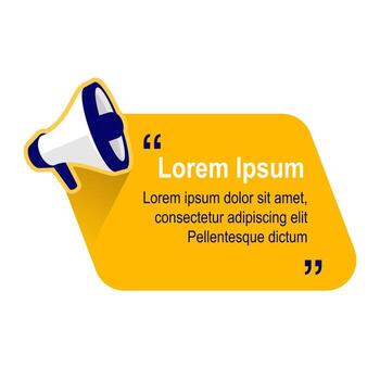 Megaphone loudspeaker and blank text frame illustration. Suitable for important information poster. vector