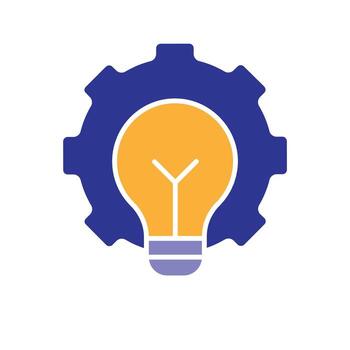 Automation icon. Artificial intelligence. Gear with a light in the middle. automatic, manager, web. Flat design style. vector