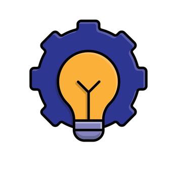 automatización icono. artificial inteligencia. engranaje con un ligero en el medio. automático, gerente, web. isométrica diseño estilo. vector