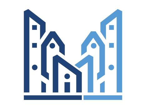 moderno rascacielos icono, mínimo ciudad edificio silueta para arquitectura proyectos vector