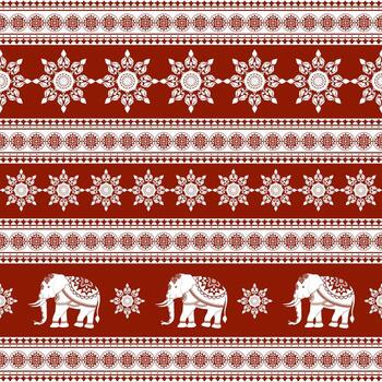 Elephant pattern retro pattern. vector