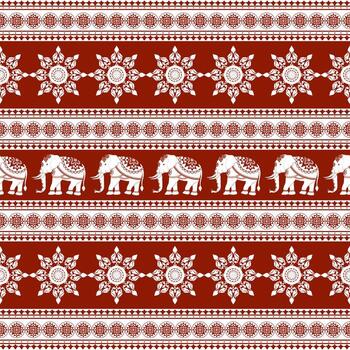 Elephant pattern retro pattern vector