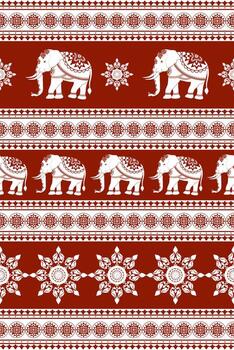 Thai Elephant pattern retro pattern vector