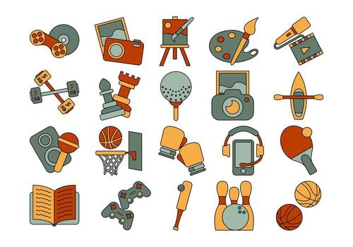 Nostalgic Retro Hobby Element vector