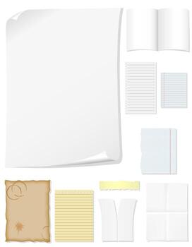 sheets of paper blank template cartoon stock illustration isolated on white background vector