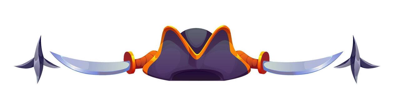 Pirate decorative divider with captain hat vector
