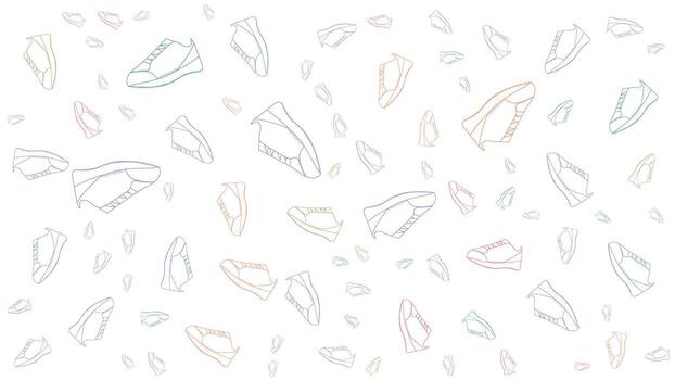 Minimalist Dotted Line Shoe Pattern Background vector