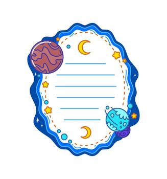 cielo nubes y espacio oval marco, niños memorándum Nota vector