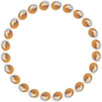 Witchcraft frame. celestial template for your text. Hand drawn illustration vector