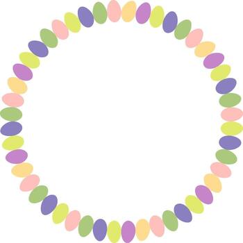 Painted Easter eggs frame with empty space. Copy space on transparent background. Easter egg vector