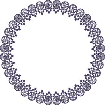 Dream catchers frame. hand drawn doodle amulets to protect sleep. Simple empty frame vector