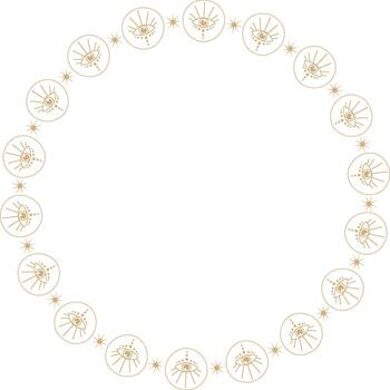 Mystic eye frame. celestial prediction eye template for your text. vector