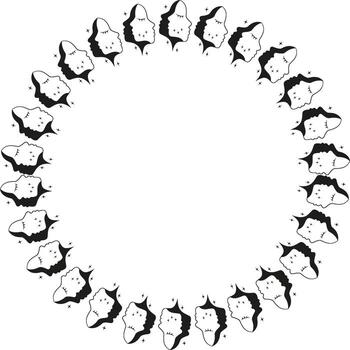 Woman face witchcraft frame. Halloween template. Simple template element for design vector