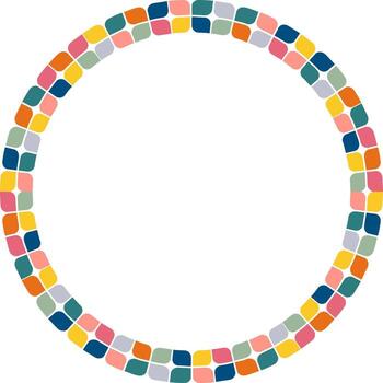 Colorful geometric empty frame. doodle frame for text. Baby shower template vector