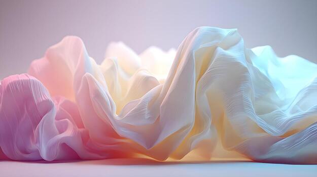 Wavy fabric texture creating flowing pastel abstract background photo