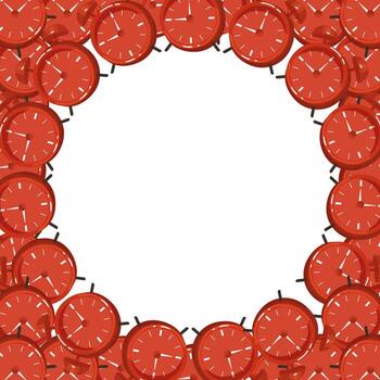 ilustración con un marco de rojo alarma relojes Perfecto para creando educativo materiales y temático diseño vector