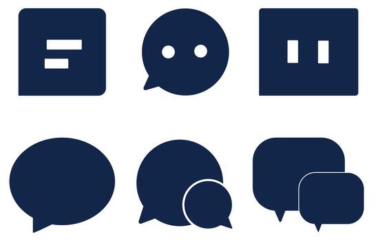 charla y mensajería icono colección comunicación burbuja conjunto vector