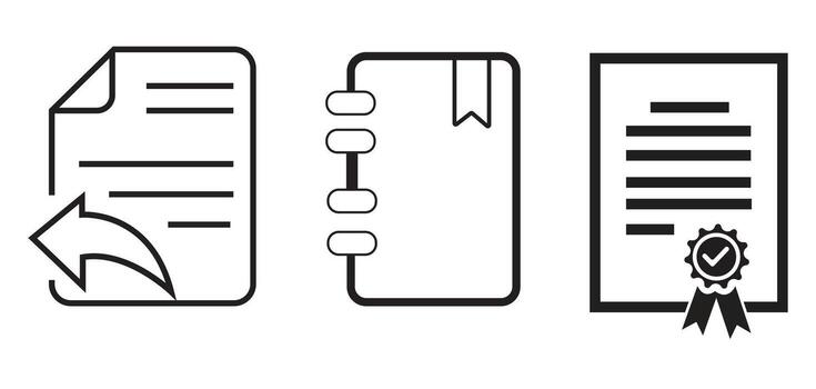 Document Certification Icons vector
