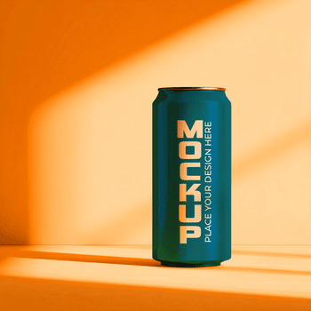 alzavola può con oro bordo e testo su arancia sfondo con ombra per design presentazione idea concetto psd