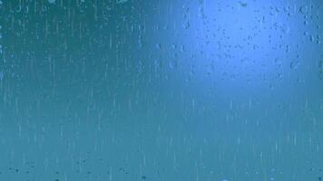 abstrakt blå bakgrund med ränder av regn och vatten droppar, skapande en lynnig och atmosfärisk effekt video