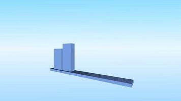 limpar \ limpo 3d Barra gráfico visualização para o negócio analytics e marketing relatórios, representando crescimento e financeiro sucesso video