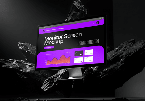 elegante tenere sotto controllo modello visualizzazione ui nel buio astratto ambiente psd