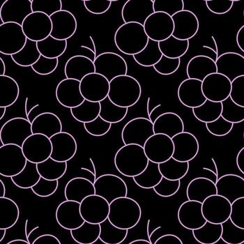 sin costura modelo con uvas en neón efecto vector