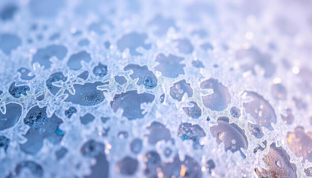 Frosty ice crystals on a surface photo