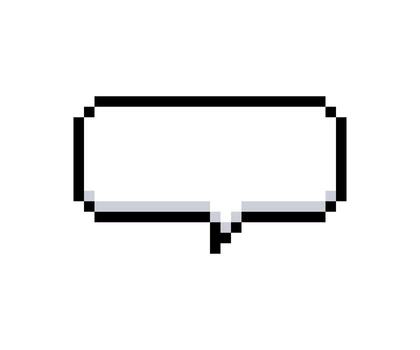 Pixel speech bubble. Pixel text box. Retro game chat frames. Message clouds. Bit dialog frames. Interface talk balloon. illustration on white background vector
