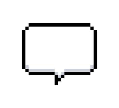 Pixel speech bubble. Pixel text box. Retro game chat frames. Message clouds. Bit dialog frames. Interface talk balloon. vector