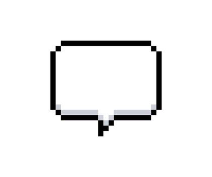 Pixel speech bubble. Pixel text box. Retro game chat frames. Message clouds. Bit dialog frames. Interface balloon. illustration isolated on white background vector