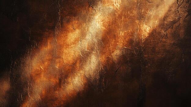 Dark brown and golden texture creates abstract patterns with shadows and light play photo