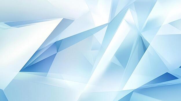 Angular geometric shapes overlap in pale blue and white abstract composition design photo