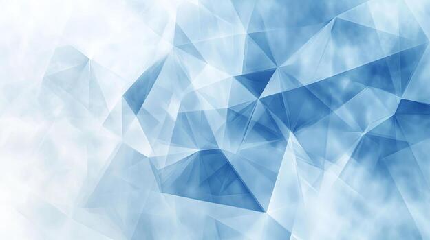 Elegant low poly background presents soft blue and white geometric shapes seamlessly flowing together photo