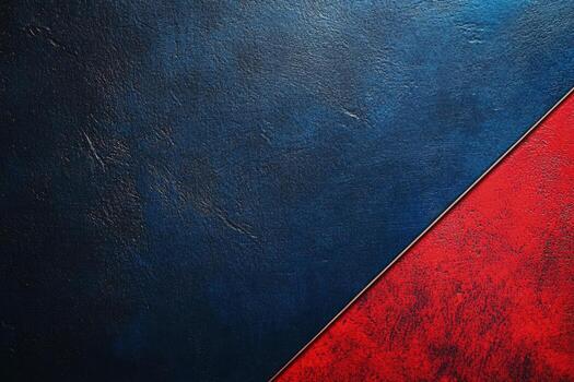 Textured diagonal design divides the into contrasting red and blue sections, creating a dynamic background photo