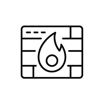 cortafuegos proteccion ciber seguridad y red seguridad solución contorno icono ilustración concepto vector