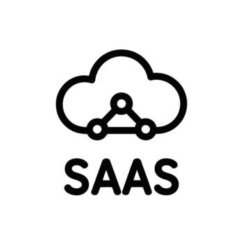 Software as a Service SaaS cloud computing connectivity illustration for business solutions and technology services vector