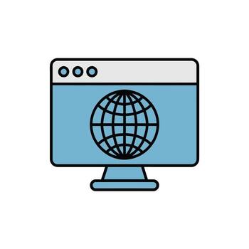 Internet Browser with Globe Icon Representing Global Connectivity and Online Communication in the Digital Age vector