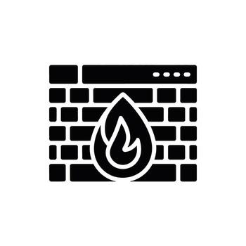 Firewall security system illustration for network protection and data privacy concept icon vector