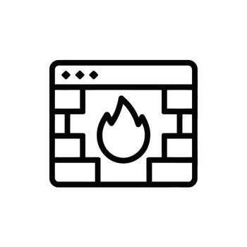 Firewall Protection Cybersecurity Safety Icon Represents Data Security and Network Protection in a Digital Environment vector