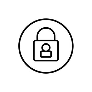Lock icon within a circle security privacy protection information access control concept vector