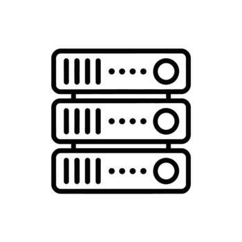 Data Server Stack Illustration Depicting Network and Cloud Computing Infrastructure Connectivity vector