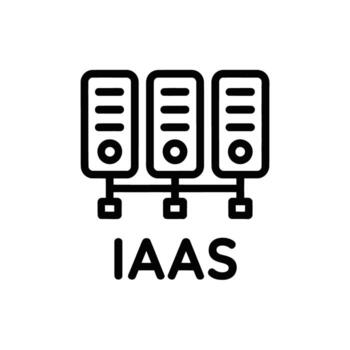 Infrastructure as a Service IAAS with Server Rack Icon representing cloud computing vector