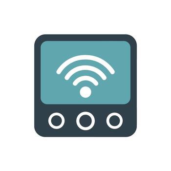 Illustration of WiFi Router Icon Symbolizing Wireless Internet Connection for Home or Office Network vector