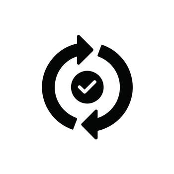 proceso terminado con actualizar ciclo indicador representando actualizar y circular fluir para negocio vector